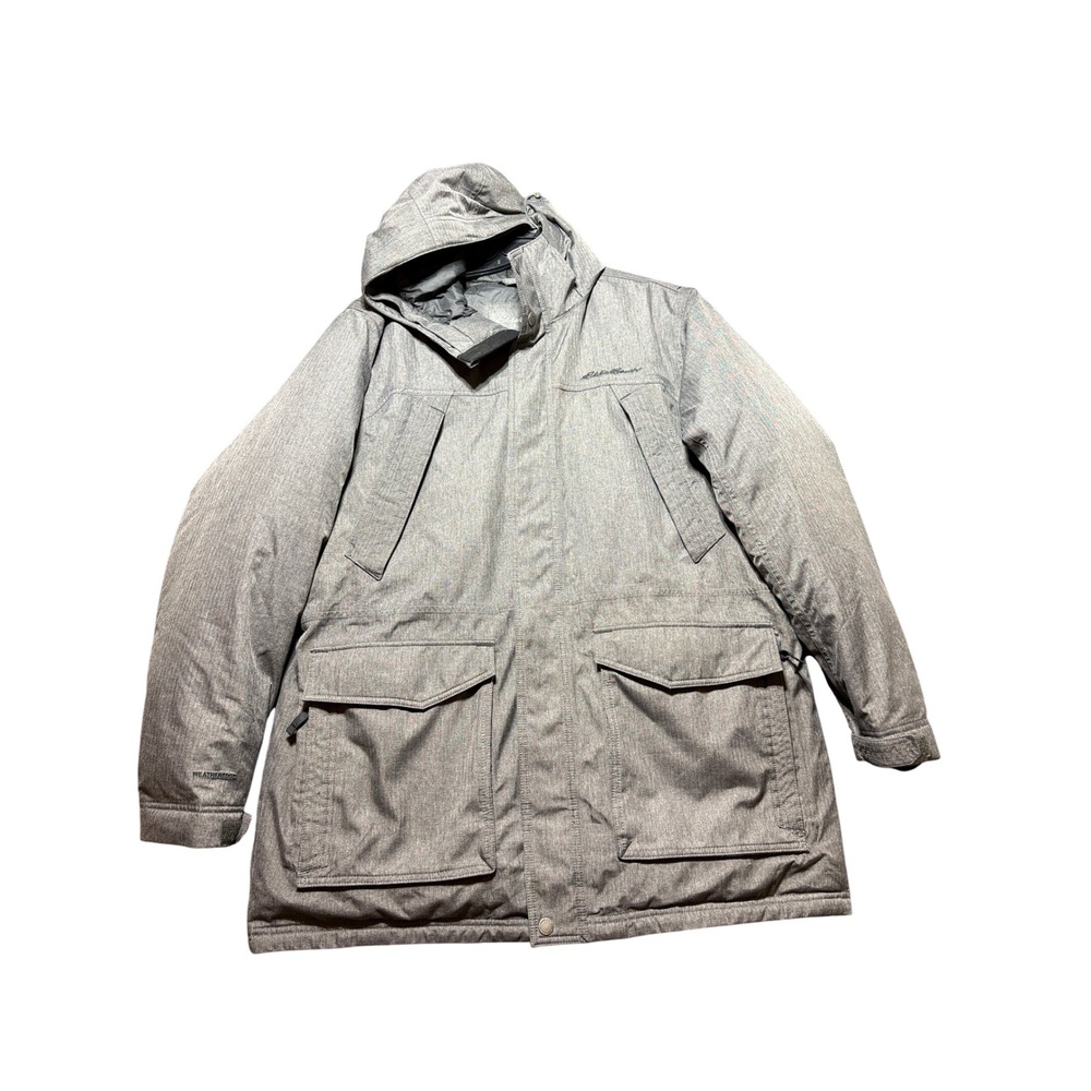 Eddie Bauer Superior Down Parka‎ Mens XL Gray WeatherEdge Hooded Insulated